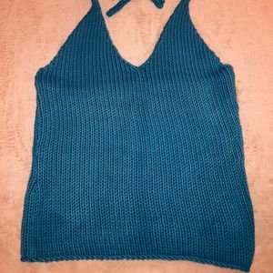 J. Crew Aqua Blue Halter Top
